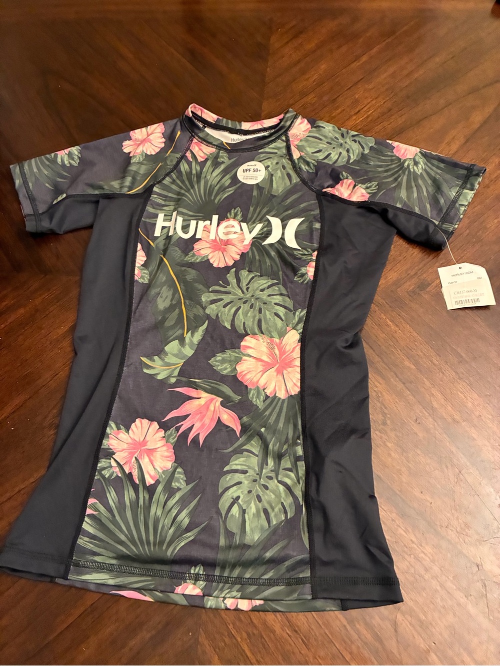 Hurley One and Only Lanai Women's Short-Sleeve Rash Guard size M